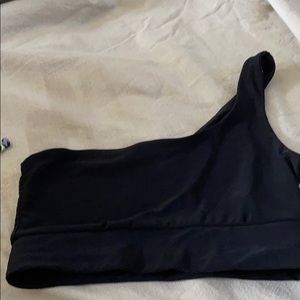 Black one shoulder bikini top